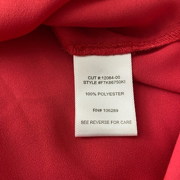 Society Girl top, size Medium. Coral red color with embroidery and full zipper. - Picture 5 of 6